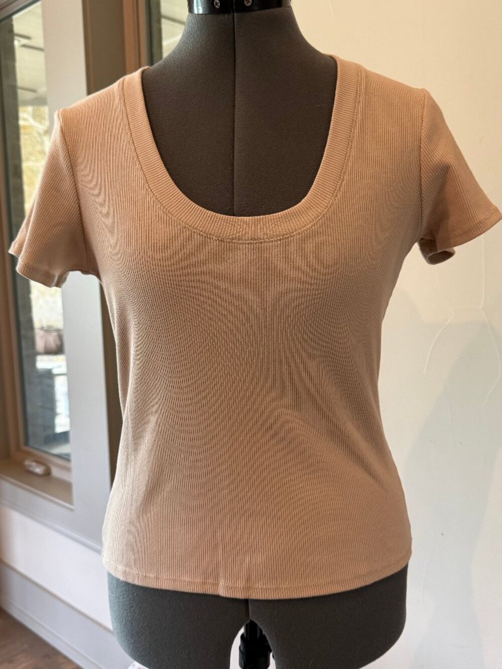 ZSupply Small Sirena Ribbed Fitted Scoopneck Tee